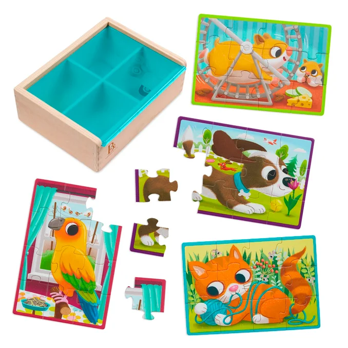 B Toys Holz Puzzle Haustiere